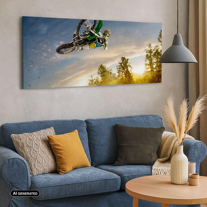 Wandbilder Dekoration Wohnzimmer Motorrad Extrem Spass Wettbewerbe Panorama Bilder auf Leinwand 120x