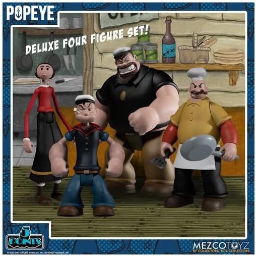 Mezco Popeye 5 Points Actionfigur Deluxe Box Set