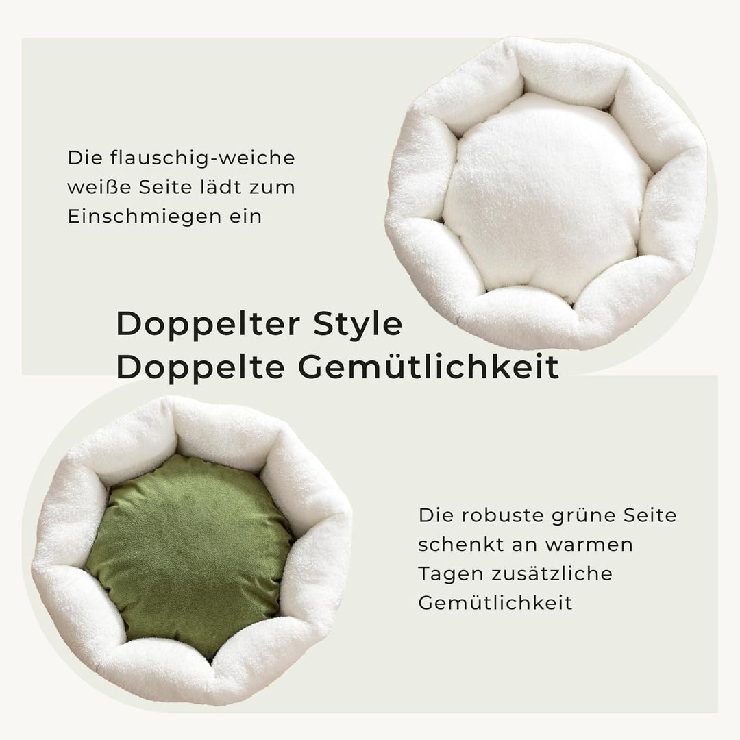 Katzenbett 55×55×20cm Flauschiges Katzenbett &amp; Hundebett für kleine Hunde, waschbares Haustierbett m