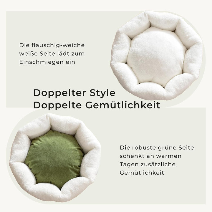 Katzenbett 55×55×20cm Flauschiges Katzenbett &amp; Hundebett für kleine Hunde, waschbares Haustierbett m