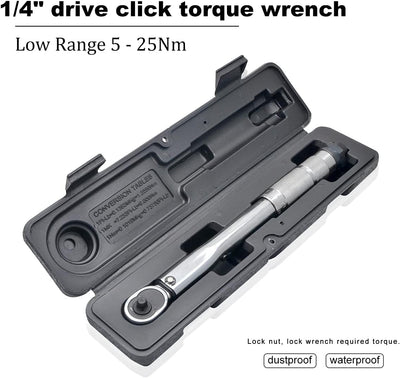 Riloer 1/4 '' AdjDEtable Torque Wrench Drive Spanner 5-25NM für die Reparatur von Fahrradmotorrädern