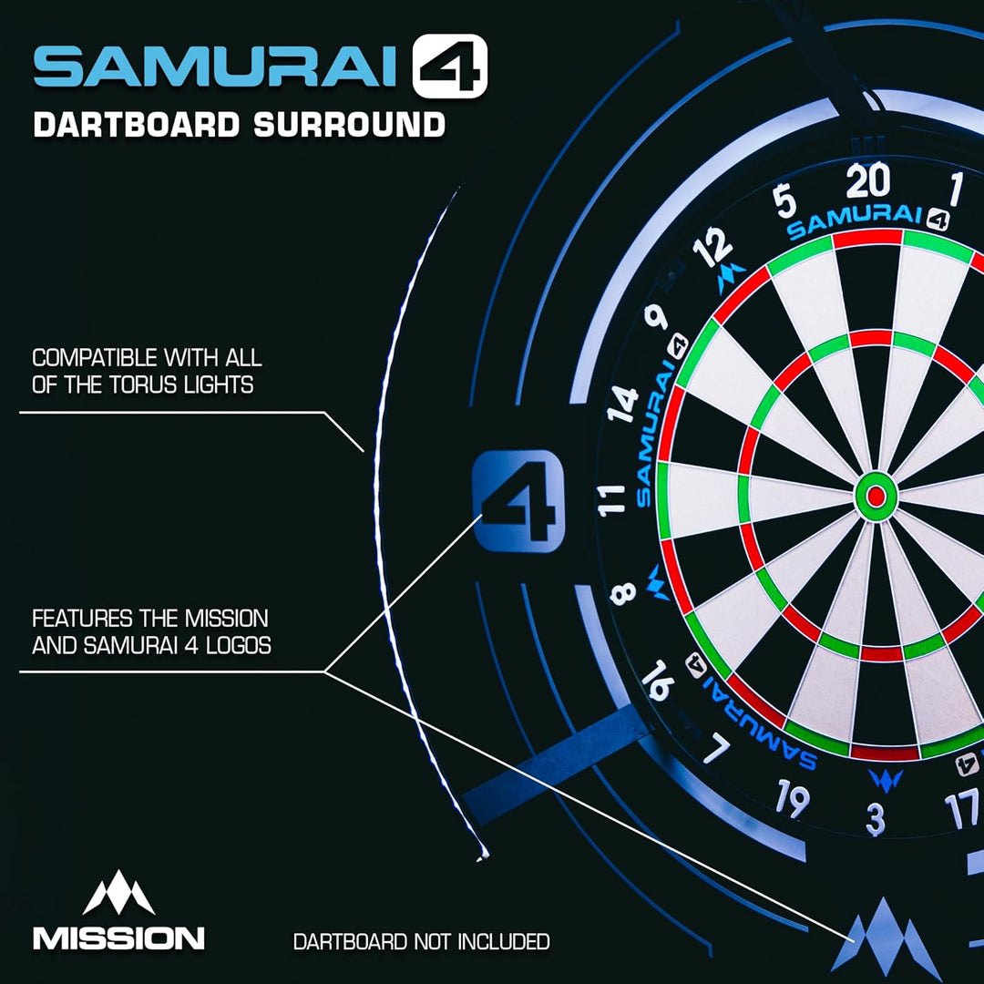Mission Darts | Samurai 4 | Professionelle Dartscheibe Surround | White Edition