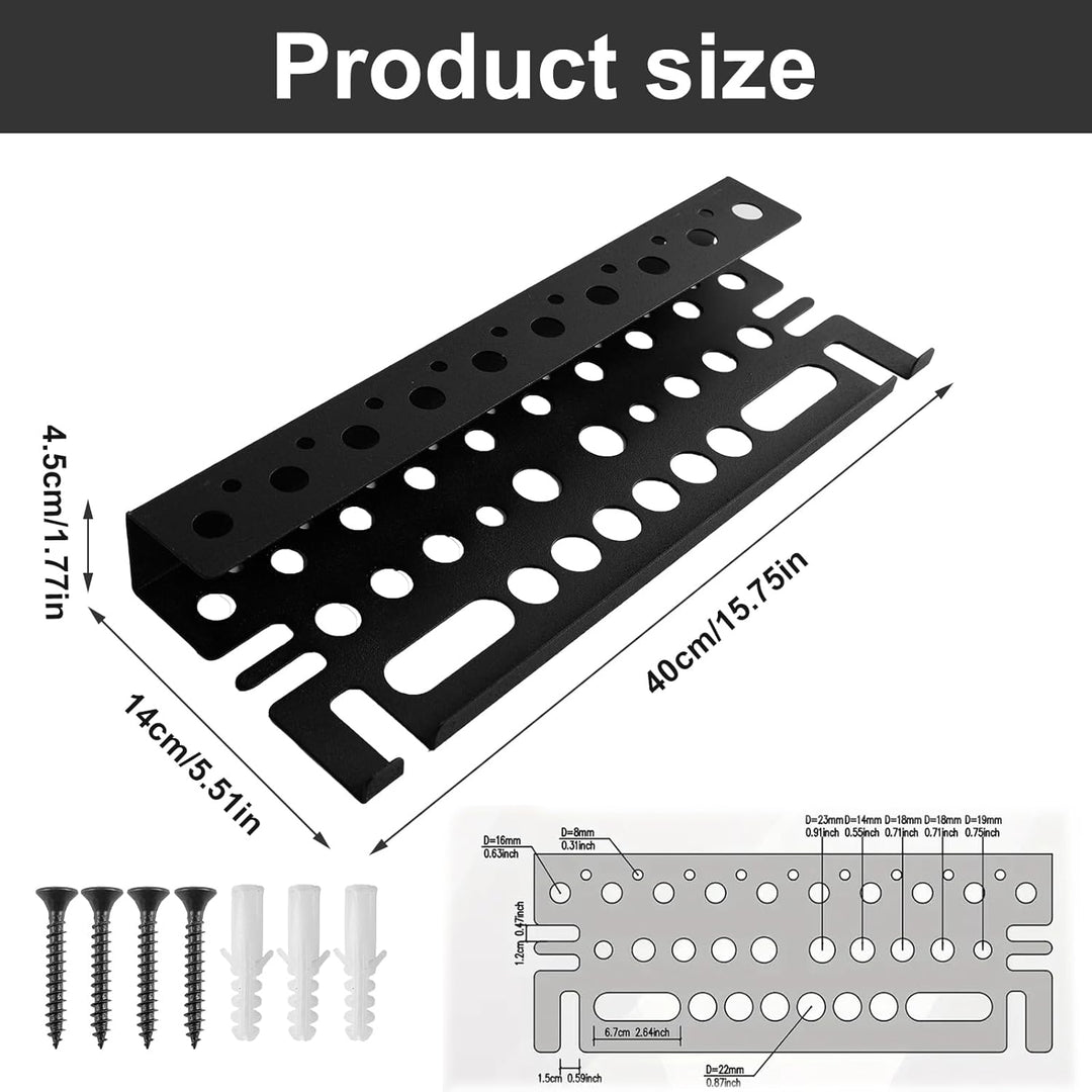 ROSYLEVE Wandmontierter Werkzeug-Organizer 40cm Wandmontierter Werkzeughalter Metall Werkzeuglagerre
