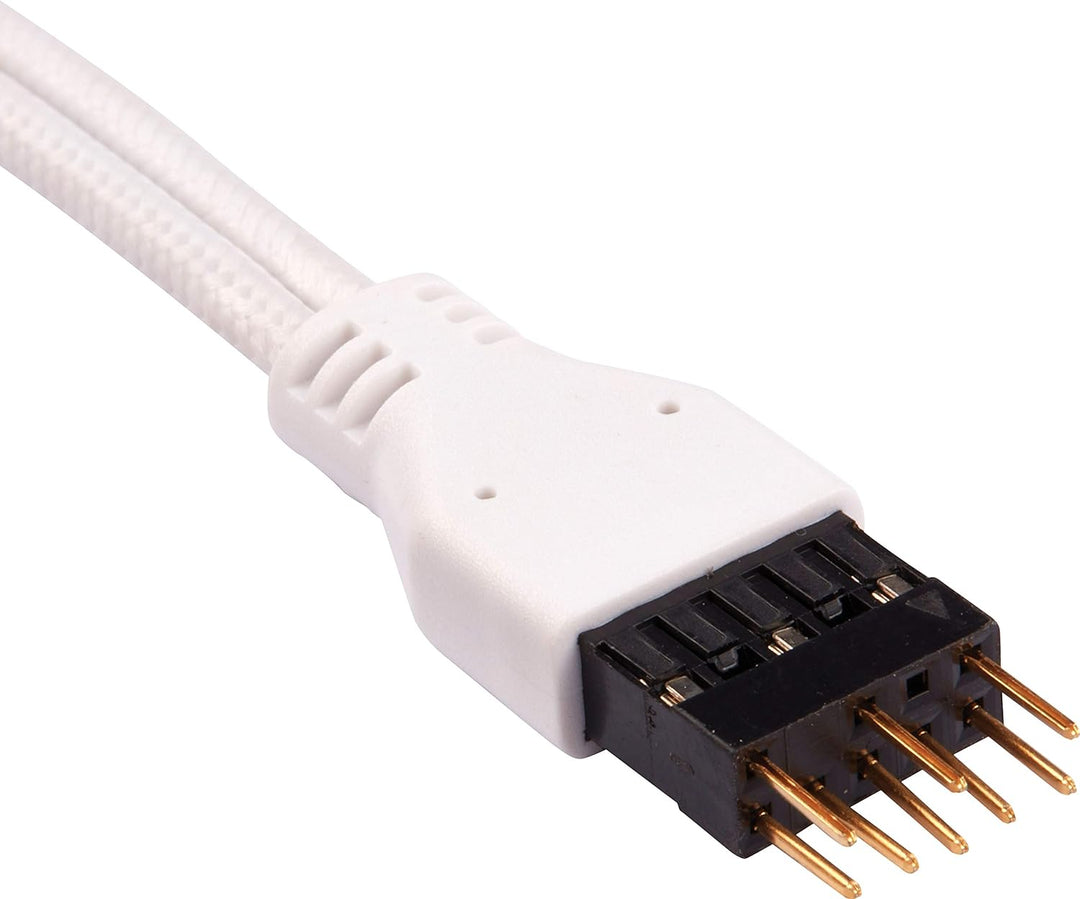 Corsair Premium Sleeved Front Panel Extension Kabel Verlängerungskit, Weiss Front Panel Extension We