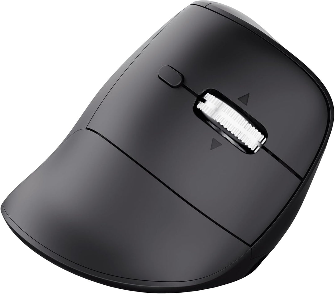 Trust Vyran Kabellose Ergonomische Maus Ultraschnelles Scrollrad, Schwarz | Horizontales Scrollen, B