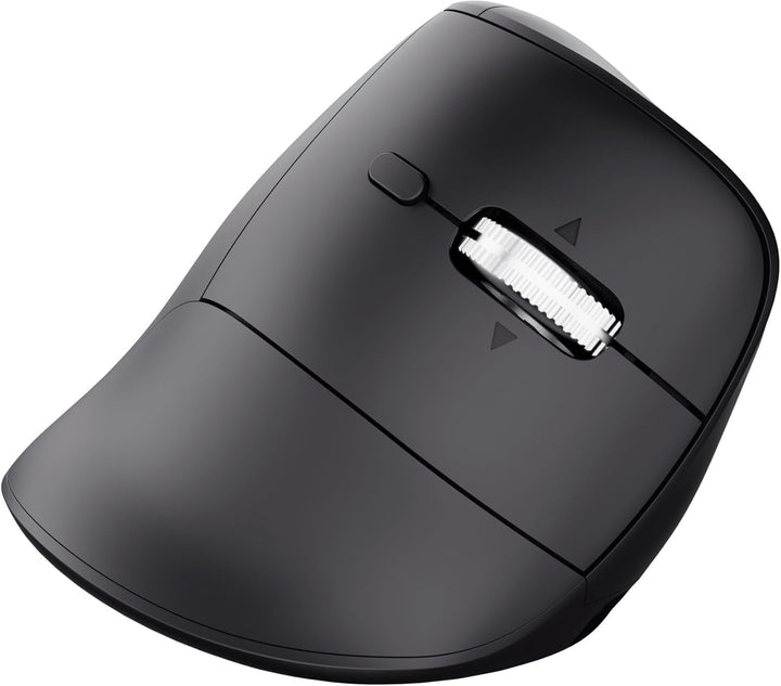 Trust Vyran Kabellose Ergonomische Maus Ultraschnelles Scrollrad, Schwarz | Horizontales Scrollen, B