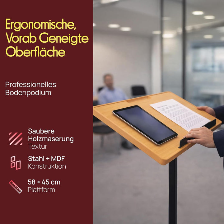 Pyle Stehpult Höhenverstellbar – Mobiler Laptopständer & Stehtisch für Büro, Bühne oder Präsentation