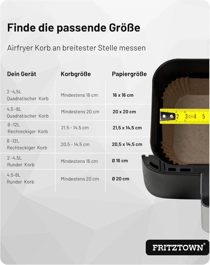 Backpapier für Heissluftfritteuse Ninja Dual | 300 Blatt 20,5x14 cm Rechteckig | Air Fryer Backpapie