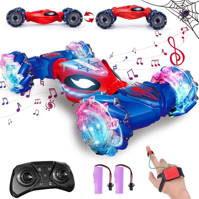 Yellcetoy Ferngesteuertes Spider Auto mit Handsteuerung, Glove Controlled Car mit Musik & Licht, 4WD