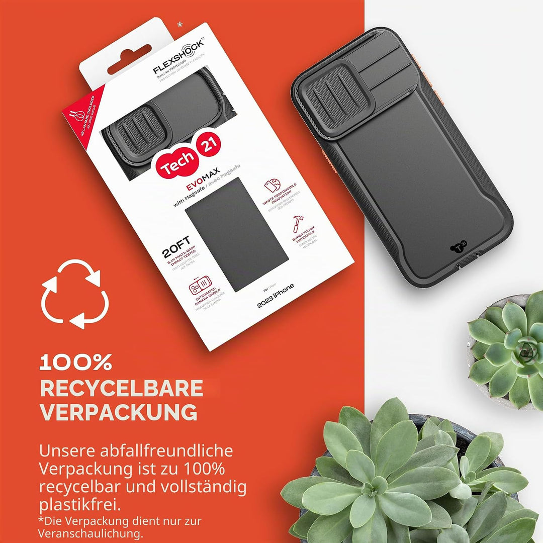 Tech21 Evo Max Hülle für iPhone 15 Pro Max - Kompatibel mit MagSafe - Aufprallschutz Hülle - Schlüss