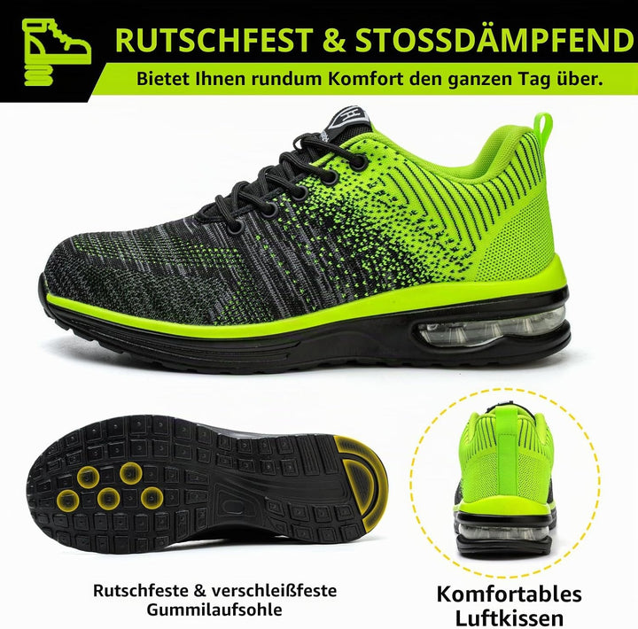 Baofular Arbeitsschuhe Herren Sicherheitsschuhe Damen Leicht Sportlich Stahlkappenschuhe rutschfest