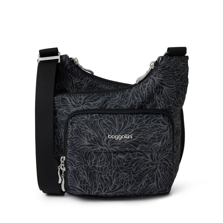 Baggallini Criss Cross Crossbody Bag Midnight Blossom, Midnight Blossom