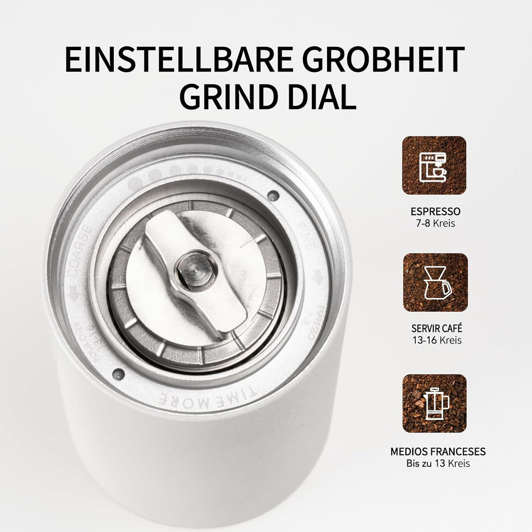 TIMEMORE Kaffeemühle manuell Edelstahl konische Grar handkaffeemühle mit faltbarem, Kastanie C3S PRO