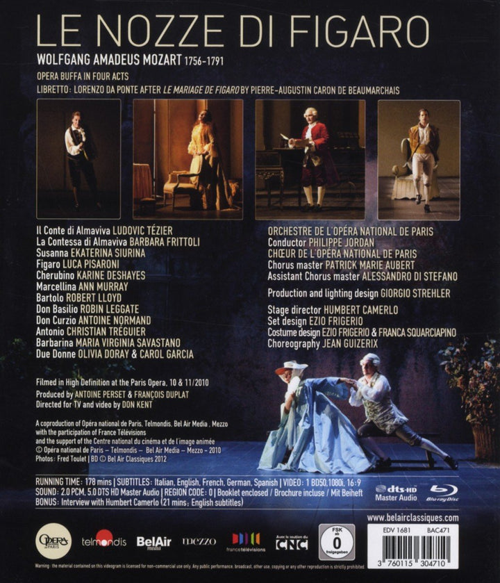 Le Nozze Di Figaro (W.A. Mozart), Blu-ray
