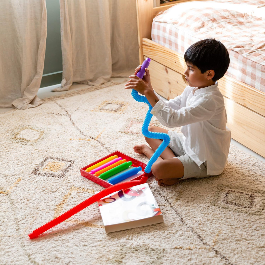 TOOB-X Sensorisches Pop-Röhren-Spielzeug, buntes Stressabbau-Spielzeug, Fidget Pop Mehrfarbig, erwei