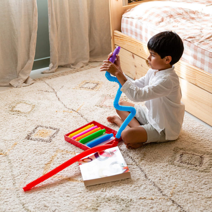 TOOB-X Sensorisches Pop-Röhren-Spielzeug, buntes Stressabbau-Spielzeug, Fidget Pop Mehrfarbig, erwei