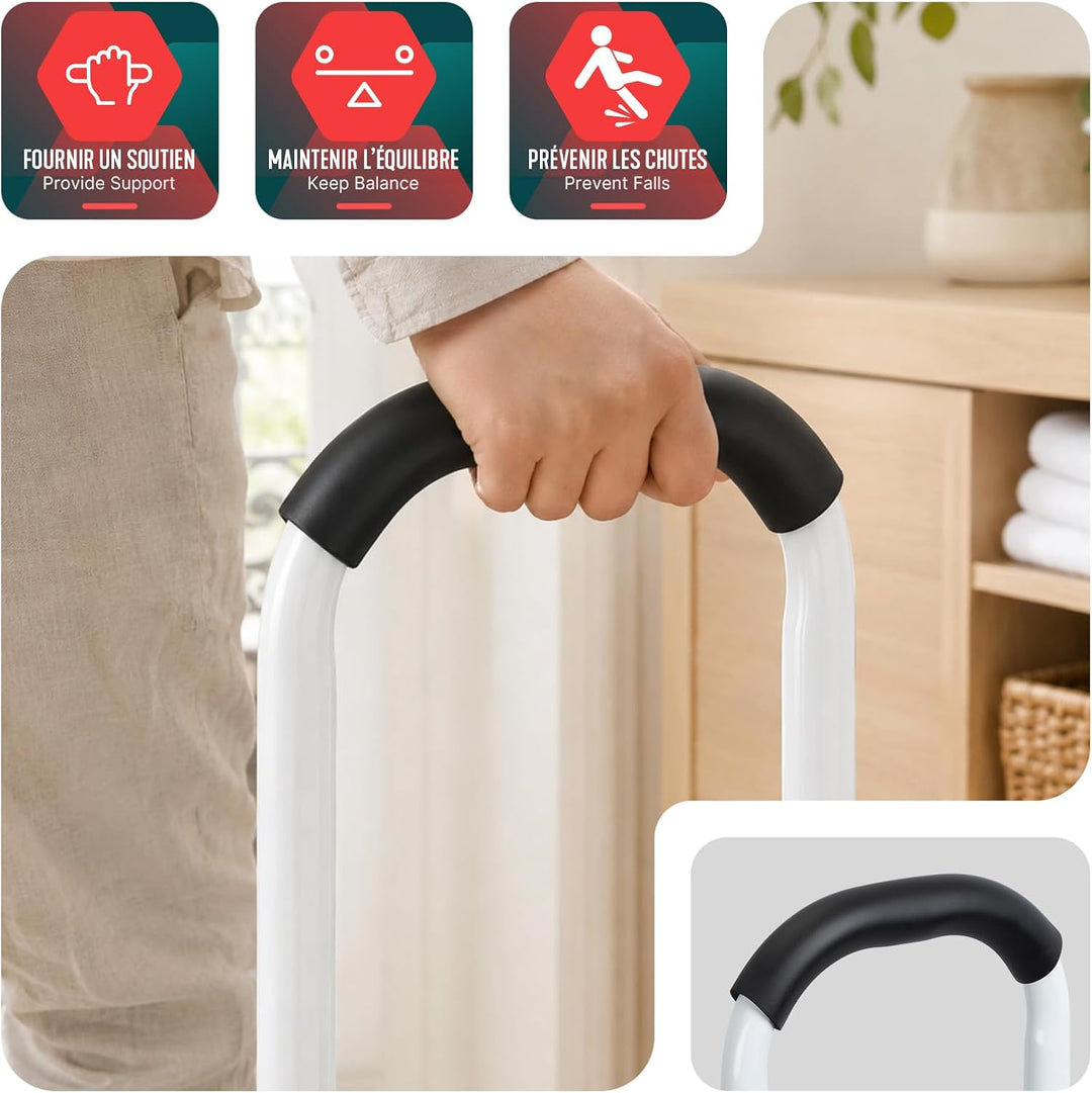 VOUNOT® Metall Tritthocker, Trittstufe mit Handlauf &amp; grosser Rutschfester Plattform, belastbar bis