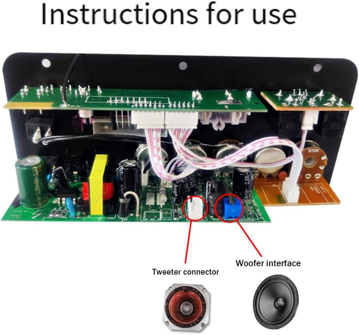 Verstärkerplatine mit Optischem Audio, Bluetooth, AMP, USB, FM-Radio, TF-Player, DIY-Audio-Subwoofer