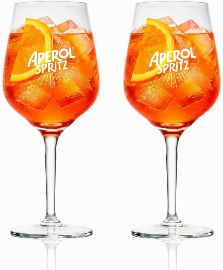 2 Stück Originale Aperol Spritz Gläser 1919 Cocktailglas Cocktailgläser Set - transparent