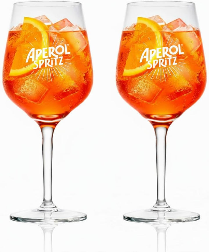 2 Stück Originale Aperol Spritz Gläser 1919 Cocktailglas Cocktailgläser Set - transparent