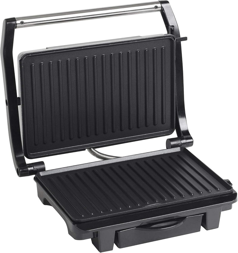 Bestron elektrischer Kontaktgrill mit Auffangschale, Sandwichmaker mit Cool-Touch-Handgriff & Antiha