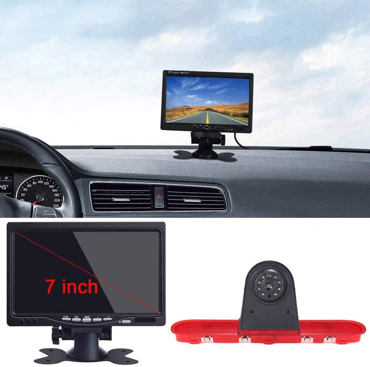 7'' Zoll LCD Monitor+Bremslicht Rückfahrkamera Transportster Wasserdicht Einparkkamera Rückfahrsyste