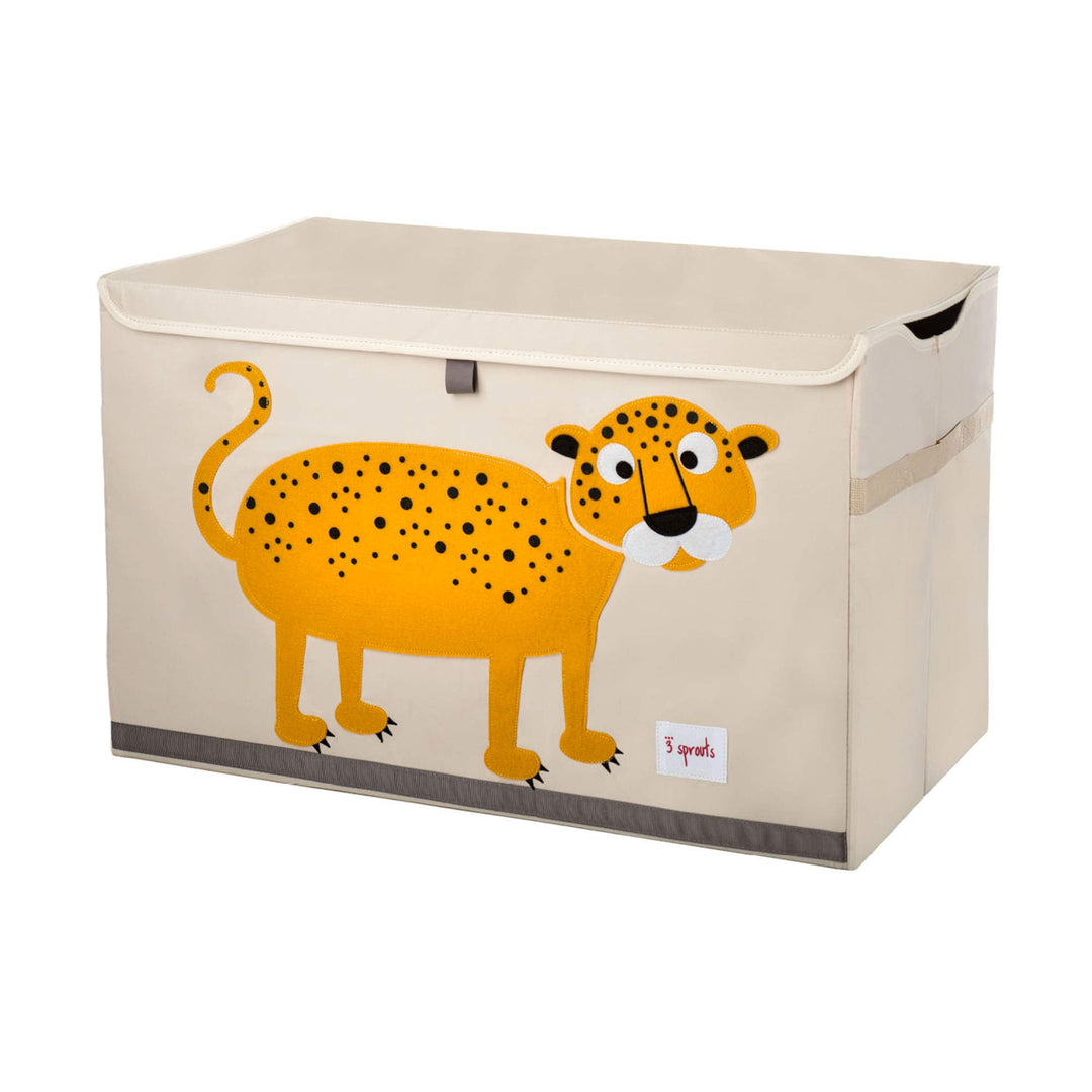 3 Sprouts - Spielzeugtruhe für Kinder - Ablagetruhe für Jungen- und Mädchenzimmer, Leopard, Leopard