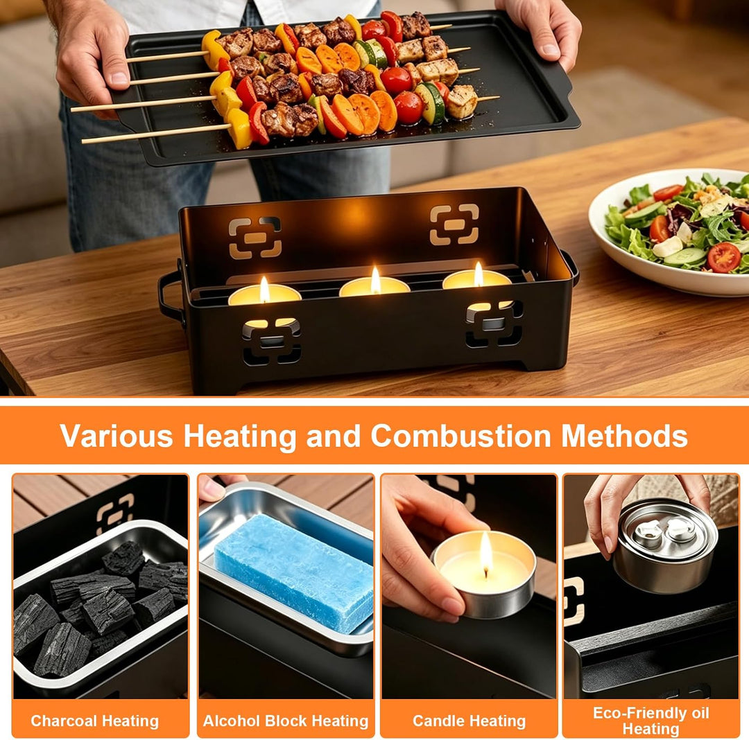 BBQ Warmhalteplatte, Aluminium Grill Heizplatte Antihaft Speisenwärmer Grill Warmhaltebehälter Speis