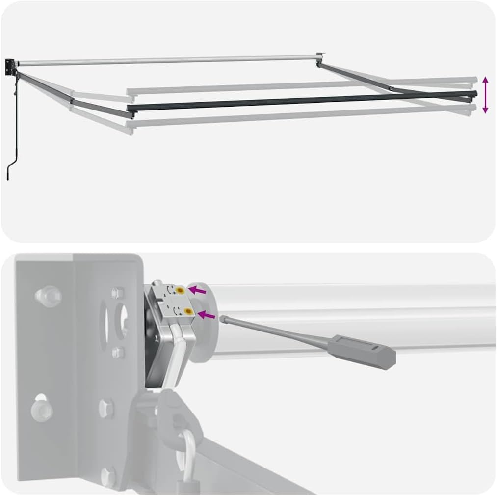 vidaXL Markise Einziehbar Anthrazit und Weiss 4,5x3 m Stoff & Aluminium 4.5 x 3 m Anthrazit und Schw