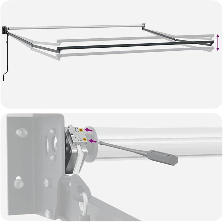 vidaXL Markise Einziehbar Anthrazit und Weiss 4,5x3 m Stoff & Aluminium 4.5 x 3 m Anthrazit und Schw