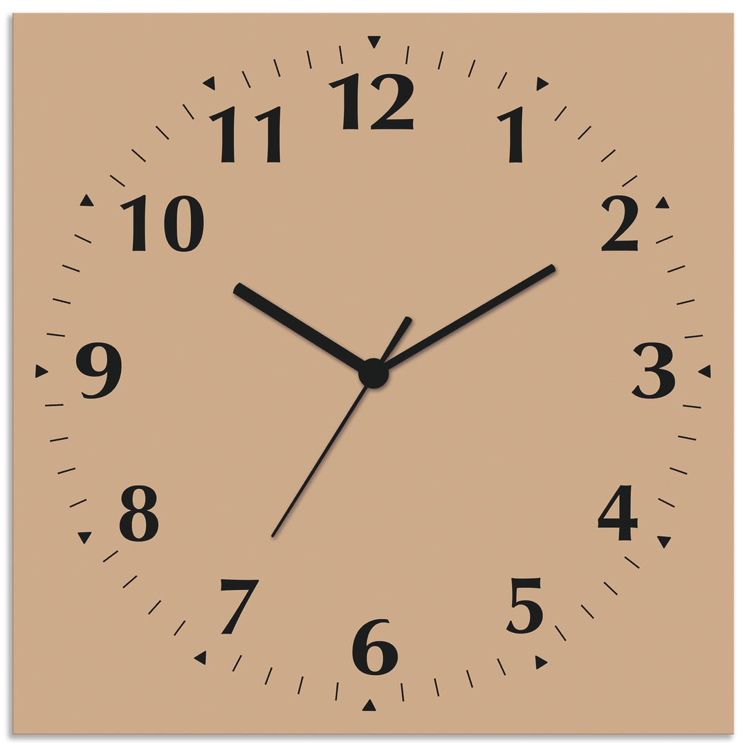 ARTLAND Wanduhr ohne Tickgeräusche Alu Quarzuhr 30x30 cm Quadratisch Lautlos 12 Ziffern Farbig Schli