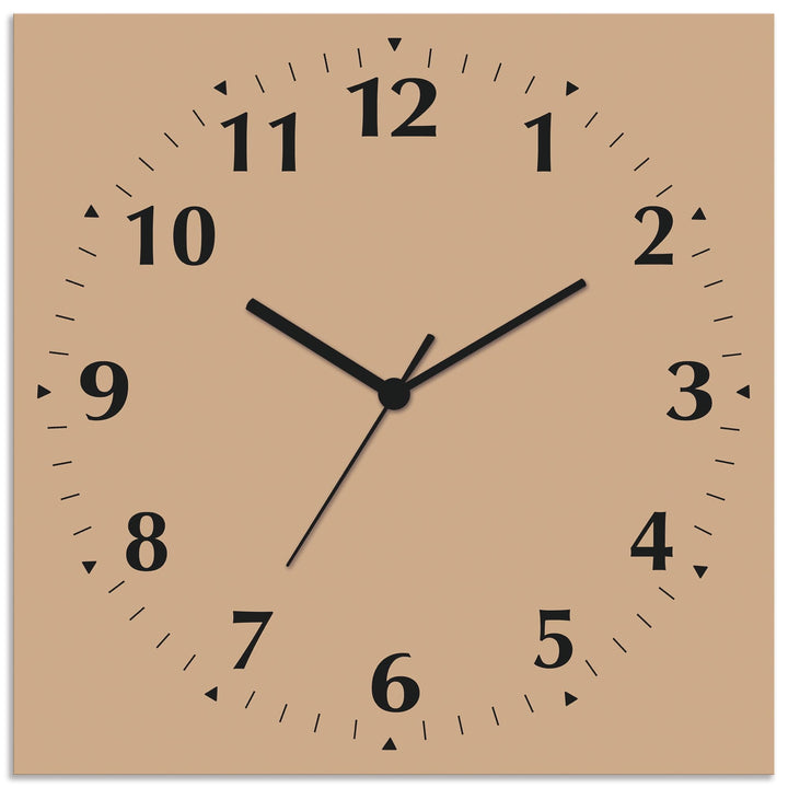 ARTLAND Wanduhr ohne Tickgeräusche Alu Quarzuhr 30x30 cm Quadratisch Lautlos 12 Ziffern Farbig Schli