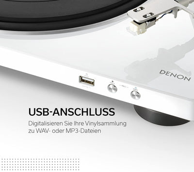 Denon DP450USBBKEM Plattenspieler (USB Aufnahme, Riemenantrieb, Tonarmlift, eingebauter Vorverstärke