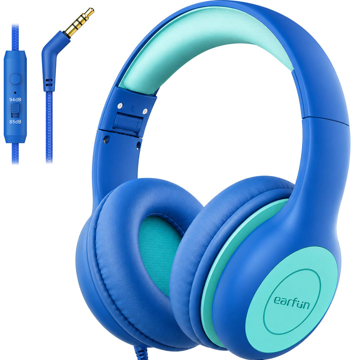 EarFun Kinder Kopfhörer, Kopfhörer Kinder mit Kabel, 85/94dB Lautstärkenbegrenzer, Faltbare, Einstel