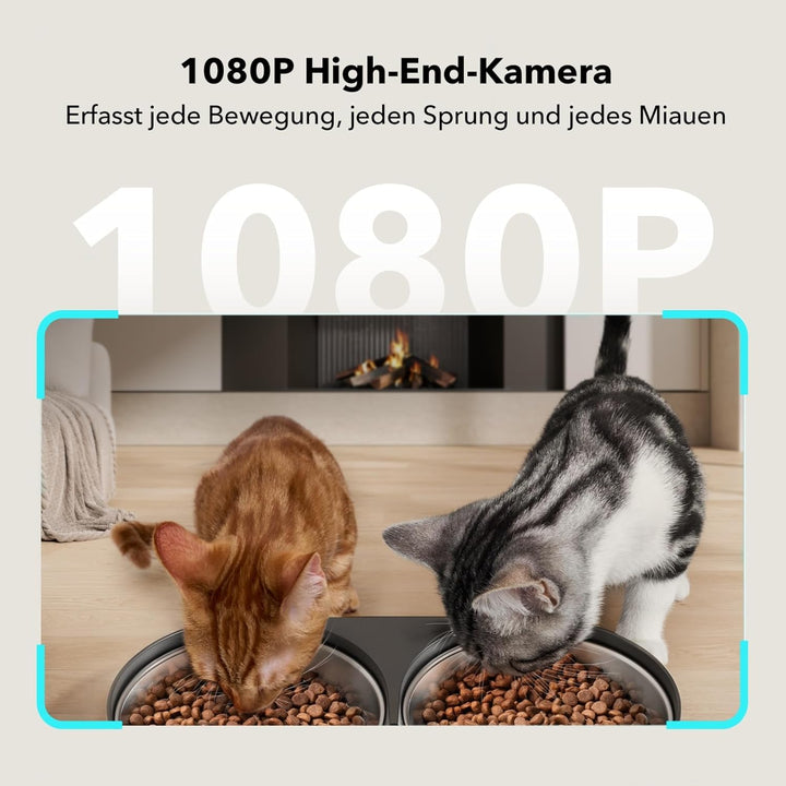 PETLIBRO 5L Futterautomat Katze 2 Näpfe mit 1080P Kamera, 5G WiFi Katzenfutter Automat mit APP & Nac