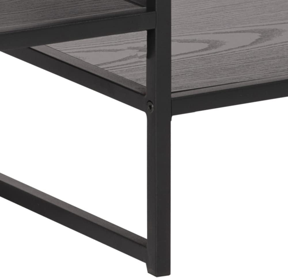 AC Design Furniture Jörn Asymmetrisches TV-Tisch mit 3 Ablagen, H: 46 x B: 120 x T: 33 cm, Schwarz E