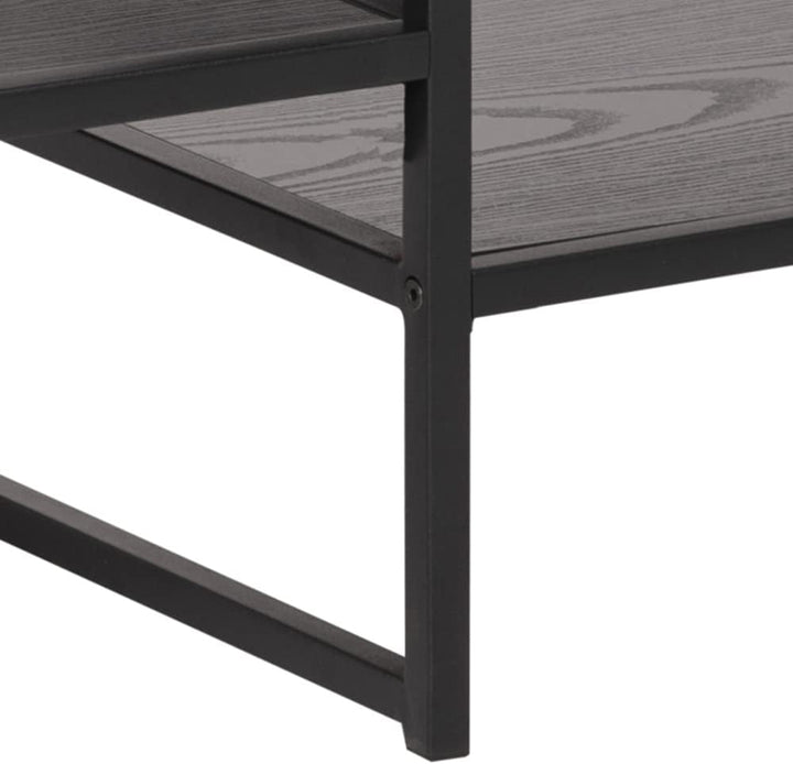 AC Design Furniture Jörn Asymmetrisches TV-Tisch mit 3 Ablagen, H: 46 x B: 120 x T: 33 cm, Schwarz E