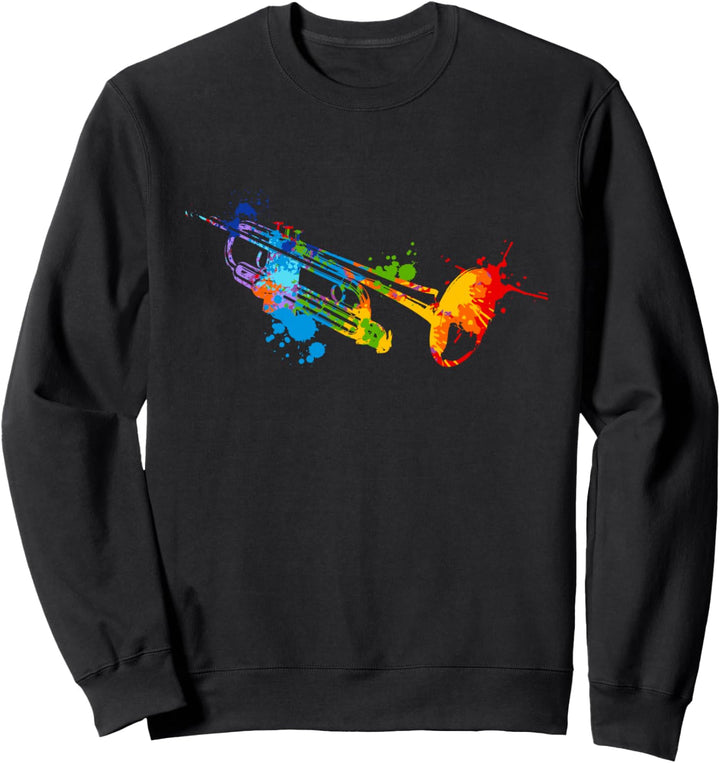 Splash Art Trompete Musikinstrument Trompeter Sweatshirt