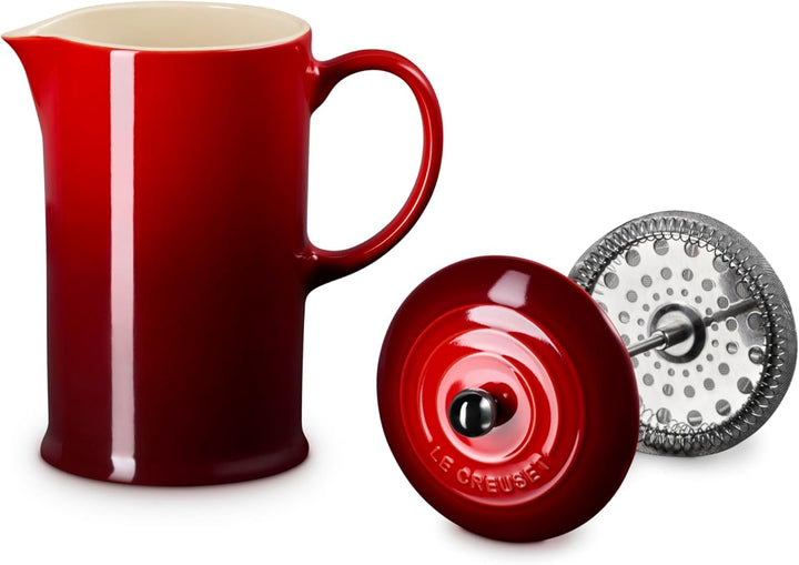 Le Creuset Kaffee-Bereiter/French Press mit Edelstahl-Presseinsatz, 800 ml, Steinzeug,