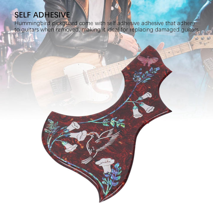 Gitarren-Schlagbrett, Schlagschutz für Akustikgitarren, Kolibri und Wasser, Selbstklebend, Kolibri-S