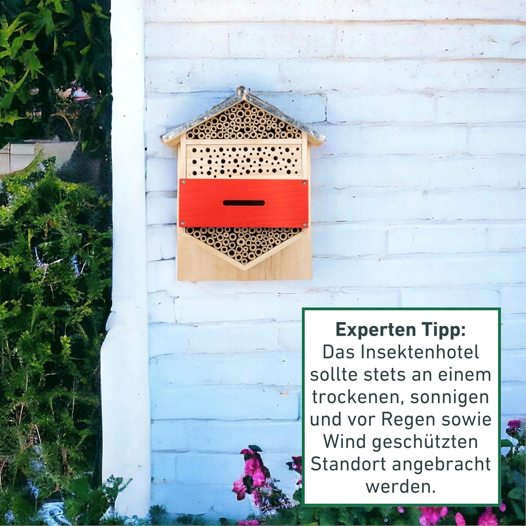 Windhager Insektenhotel Hexagon - Nistkasten, Bienenhotel, Bienenhaus - Insektenhaus aus Holz für Bi