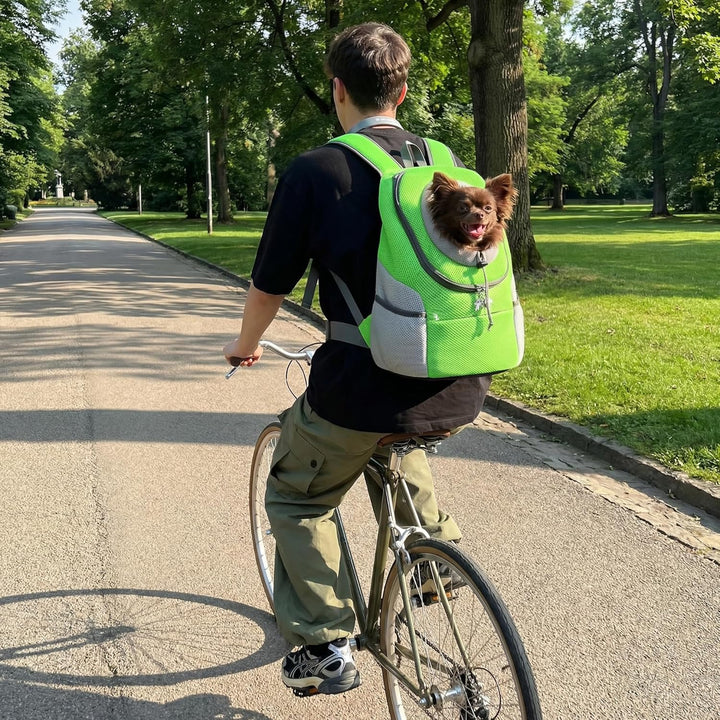 ALLSOPETS Hunderucksack, Tragbarer Haustierträger für Kleine Hunde und Katzen, Fahrrad- und Motorrad
