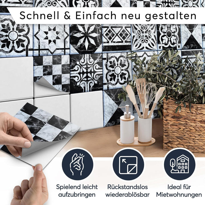 Fliesenfolie Klebefolie Fliesen Fliesendekor Mosaikfliesen I Fliesen Aufkleber Folie Sticker für Küc