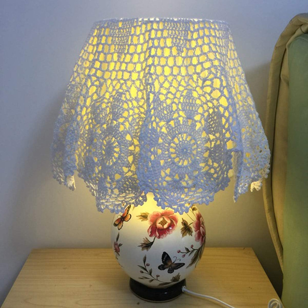 Damanni Tischdecke, handgefertigt, Baumwolle, Häkelspitze, rund, 68 cm, Weiss 27 Inch Weiss/Opulente