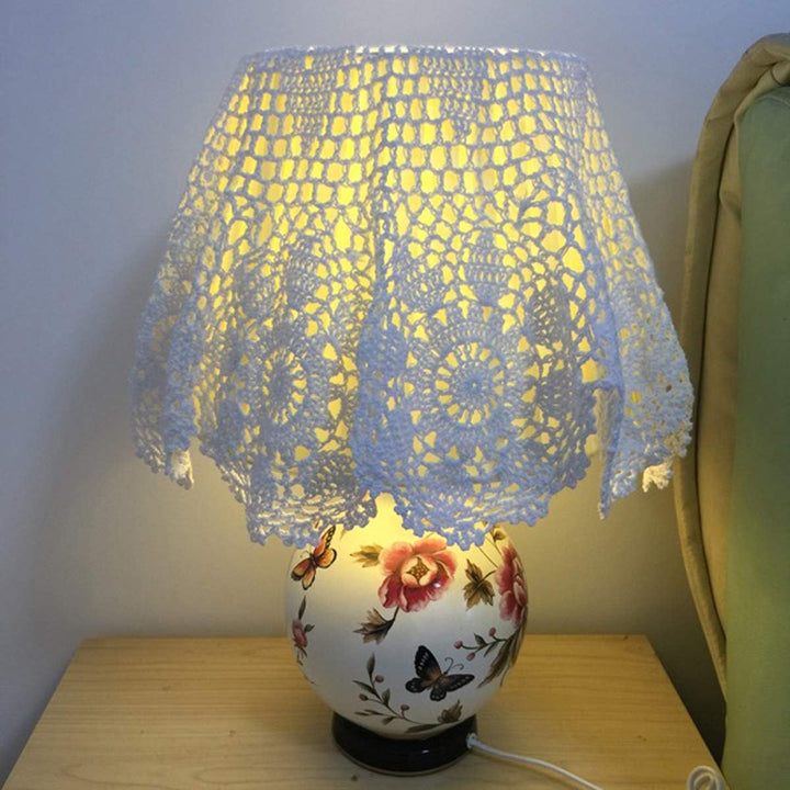 Damanni Tischdecke, handgefertigt, Baumwolle, Häkelspitze, rund, 68 cm, Weiss 27 Inch Weiss/Opulente