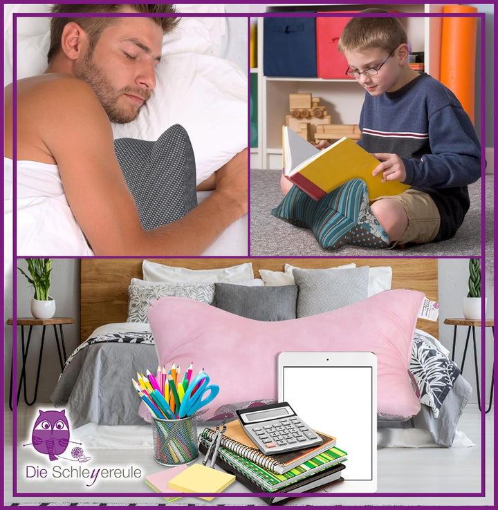 Leseknochen Nackenkissen (Lipstick) bequem und waschbar! Handgestopft und genäht in Deutschland - Nu