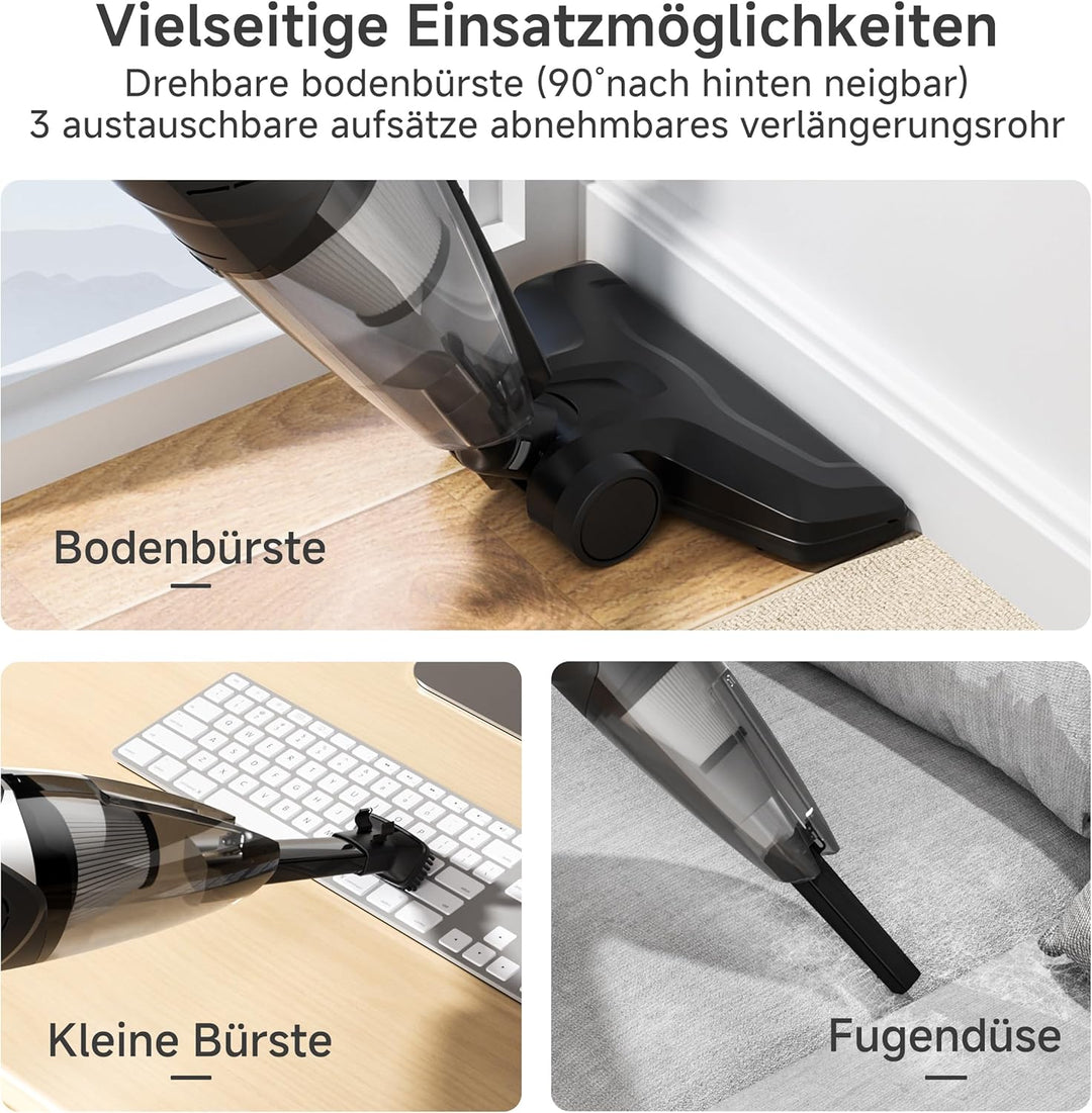 SIMPLUS Stielstaubsauger mit Kabel 600W, 2-in-1 Handstaubsauger, 22KPa Saugleistung, HEPA Filter, 1L