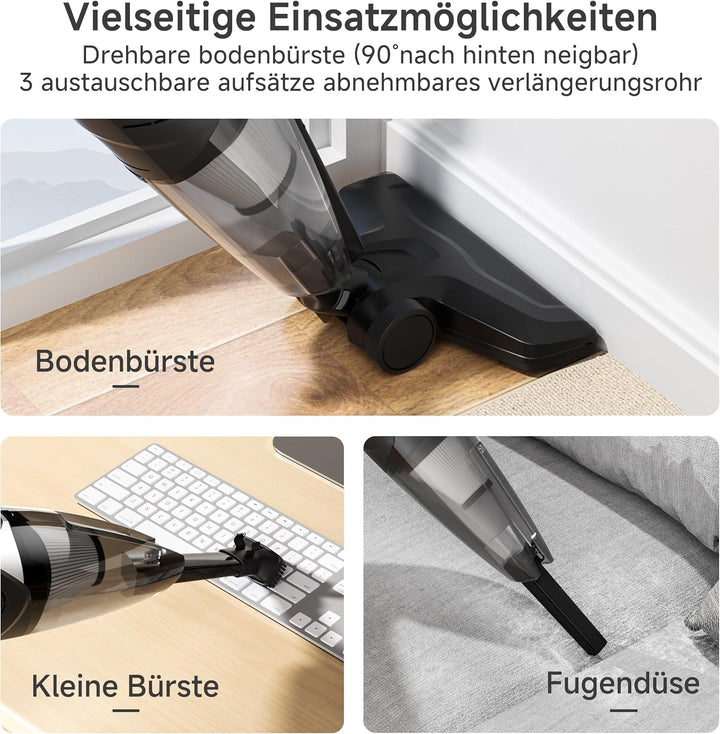 SIMPLUS Stielstaubsauger mit Kabel 600W, 2-in-1 Handstaubsauger, 22KPa Saugleistung, HEPA Filter, 1L