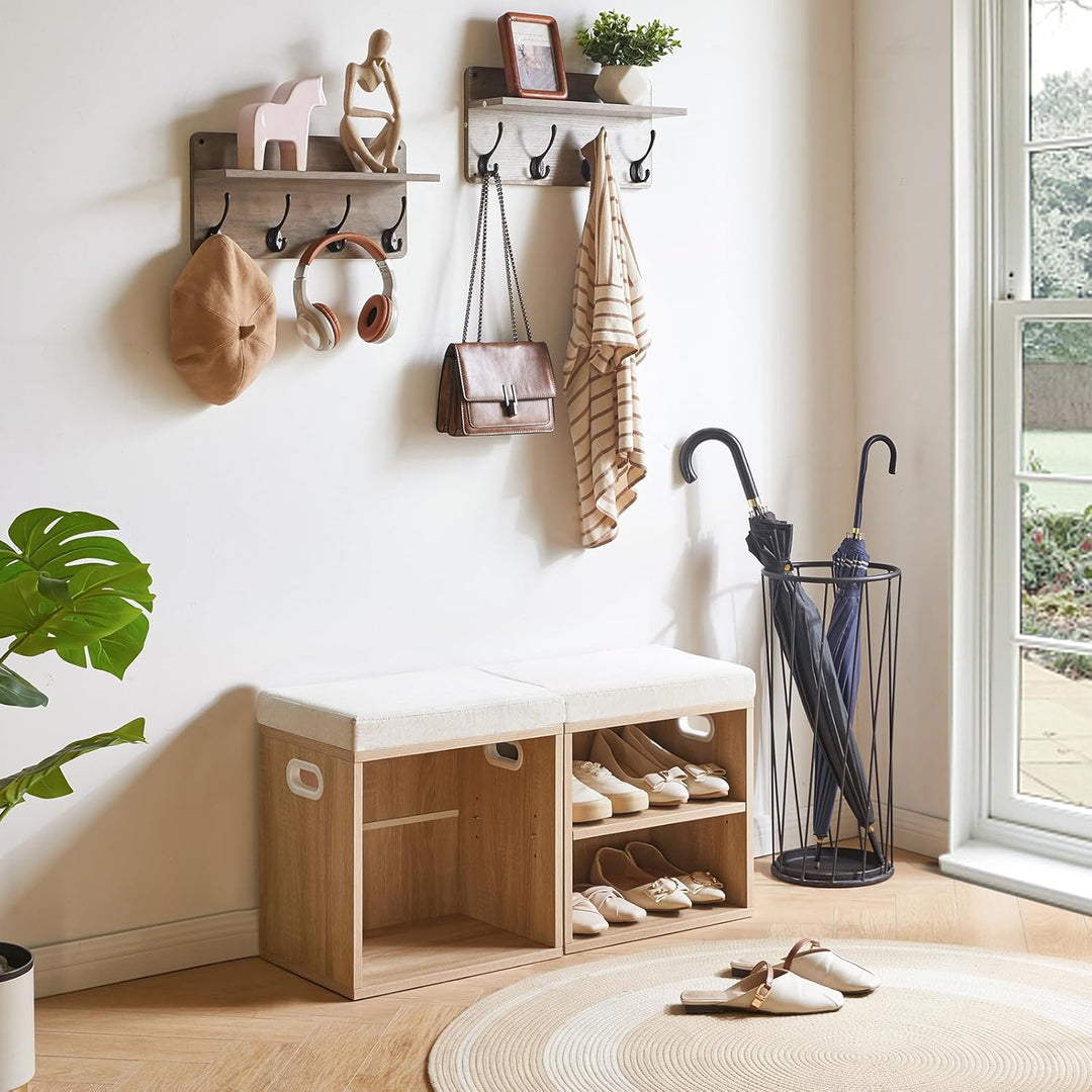 YMYNY Schuhbank mit Sitzfläche, Schuhschrank mit sitzbank, Schuhregal Klein mit Sitzbank, Sitzbank m