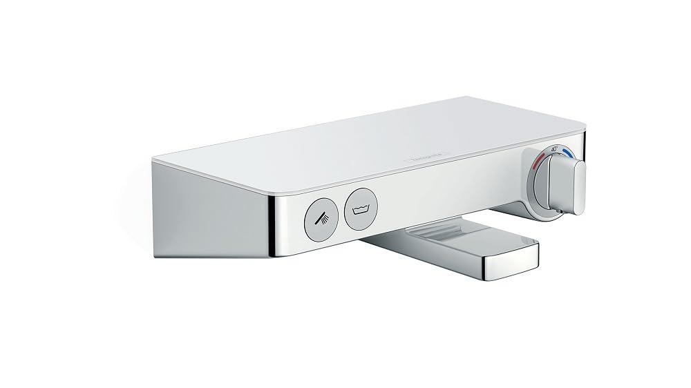 hansgrohe ShowerTablet Select 300 Aufputz Wannenthermostat, für 2 Funktionen, Weiss/Chrom Wanne Weis